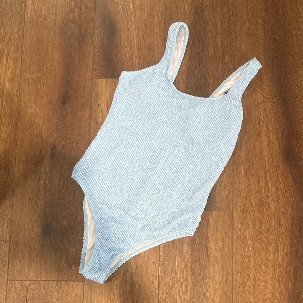 Light Blue Textured Swimsuit Small